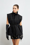 Women's Black Belted Cashmere Vest - 2