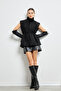 Women's Black Belted Cashmere Vest - 3