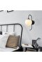 Black Sconce Wall Lamp with Fuzz E14 Compatible 15X27X36 cm Living Room Lighting - 3