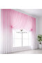 Pink Powder Color Changing from Top to Bottom Double-Breasted Models 3 Layers Pleated Tulle Curtain - 2