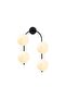 Modern Glass 4-Piece Sconce with Fuzz Black Living Room Lighting E14 Compatible - 6