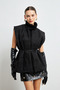 Women's Black Belted Cashmere Vest