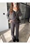 Yani Slit Ribbed Knitwear Set Anthracite - 3