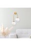 Shiny Gold Glass Sconce Wall Lamp E14 Compatible 30X24X55 cm Bedroom and Living Room - 2