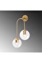 Shiny Gold Metal Sconce Wall Lamp E14 Compatible 30X24X55 cm Living Room Lighting - 5