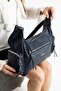 Women's Quality Leather Shoulder and Shoulder Bag with Two Side Pockets and 8 Compartments 735 - 2
