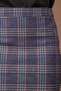 High Waist Above Knee Lightweight Stretch Fabric Stylish Fabric Pencil Skirt-Navy Blue Mint Plaid - 4