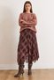 Women's Brown Lined Skirt Asymmetrical Plaid Bell Tulle Skirt Etk-19000384