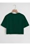 Women's Oversize Crew Neck Cherry Printed Crop T-Shirt - 2