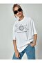 Moon Graphic Printed Black Oversize Tshirt - 2
