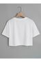 Women's Oversize Crew Neck Cherry Printed Crop T-Shirt - 2