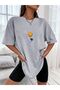 Oversize Women's Astonaut Printed Tshirt - 2