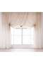 Mink Beige to Light Brown Tulle with Color Transition on Top Double-Breasted Model 3 Layer Pleated Tulle Curtain
