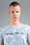 Regular Men's Crew Neck Blue Melange T-Shirt - 4