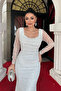 Full Beaded Fabric Degaje Collar Fish Dress - White - 3