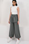 Khaki Elastic Waist Design Trousers with Detachable Skirt Alc-X14914 - 4
