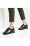 Women's Black Orthopedic Sole 4-Point Ballet Flat Mother Shoes