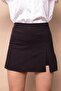 Women's Lightweight Stretch Fabric Tok Fabric Slit Mini Shorts Skirt-Black - 4