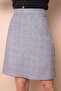 High Waist Lightweight Stretch Fabric Fabric Knee Length Bell Skirt-Grey Plaid - 6