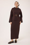 44231 - Stylish Comfortable Rayon Waist Belt Detailed Knitwear Skirted Slim Women's Set - 2