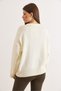 Women's Ecru Hair Braided Loose Fit Knitwear Sweater Kzk-19001119 - 7