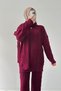 Knitted Hijab Suit Burgundy - 3