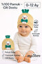 0-12 Months Baby Beanie Hat with Teddy Bear Bow Detail, Soft 100% Cotton Unisex, Flexible and Comfortable - 3