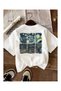 Unisex City View Vangogh Printed Oversize T-Shirt