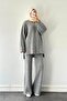 Ribbed Knitwear Suit Gray - 4