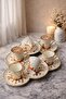 Gold Sun Porcelain Hand Painted 6 Piece Coffee Cup Set - 3