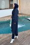 Fur Collar Coat Navy Blue - 2