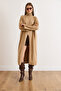 Women's Camel Turtleneck Slit Maxi Cap Tunic Tnk-19000105 - 4
