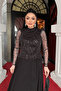 Top with Beaded Detail, Bottom with Chiffon - BLACK - 4