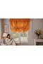 Orange Buldan Linen Retro Background Curtain with Binding Details (100% Cotton Buldan Fabric) - 4