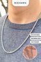 Spiga Model Stainless Steel Chain Necklace Unisex Silver Color