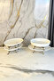 Antique 4 Piece Porcelain Presentation Set &Metal Footed Bowl Boat Plate Serving Set - 7