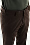 Straight Slim Fit Men's Trousers with Elastic Waistband Brown - 38345.26Y - 2