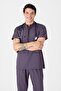 Stretch Fabric Plum Plum Zipper Detailed Scrubs - 4