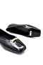 Button Buckle Detailed Blunt Toe Women's Ballerinas Black - 3