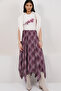 Burgundy Asymmetrical Cut Lined Woven Skirt Alc-X14890 - 2