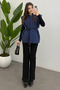 Women's Navy Blue Belted Cashmere Vest - 5