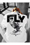 Unisex Sırt Kartal Printed Oversized Tshirt