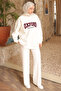 Ecru Back Zipper Three Thread Fleece-Lined O Oversized Sweatshirt - 3