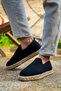 Yg305 Men's Casual Laceless Straw Sole Knitwear Classic Shoes Tht - Black - 3