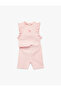 Ruffle Detailed Embroidered Cotton 2-Piece Leggings and T-Shirt Set - 2