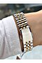 Special Design Steel Band Silver-Copper Color Women Wristwatch Lc08323Mr - 5