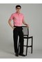 Men Pink Short Sleeve Oxford Shirt - 6