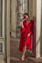 Women's Lace Tulle Feather Detailed Nightgown Dressing Gown 2-Piece Set - 3