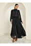 Women Black Lace Top with Maxi Skirt Co-Ords