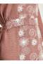 Women Brown Embellished Belted Jalabiya - 4